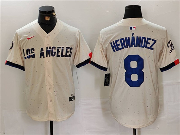 Brooklyn Dodgers #8 Kik?? Hern??ndez Cream Stitched Jersey